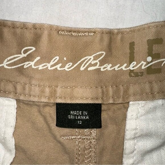 Women's 12 Tan Mid-rise Legandary Wash "Blakely" Bermuda Shorts - Eddie Bauer - Picture 5 of 5